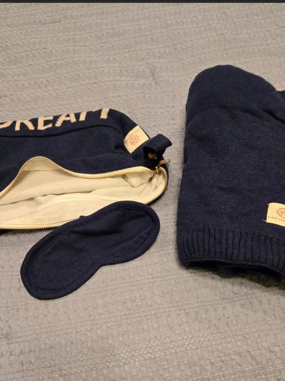 Dream Knit Navy Blue Travel Set by Pink Lemonade